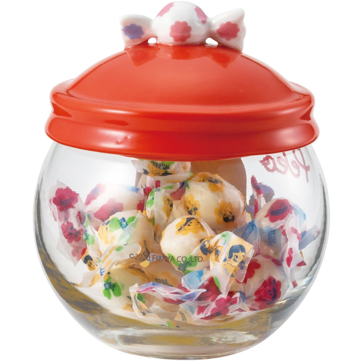 サンアート 保存容器 320ml キャンディポット ミルキーペコ ガラス製