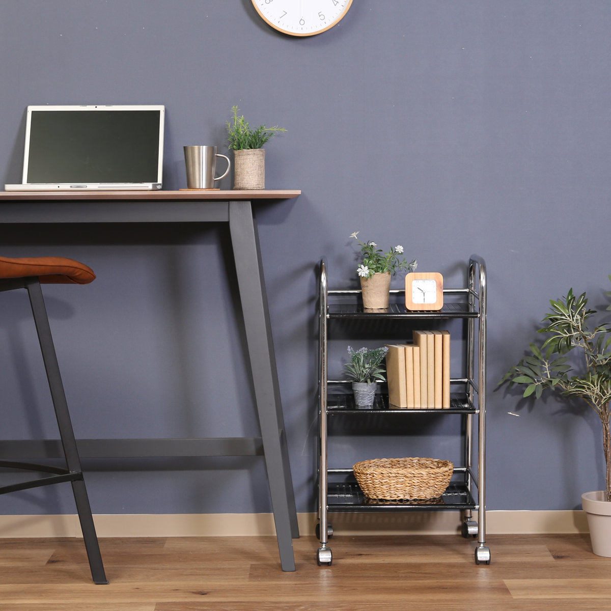 不二貿易（Fuji Boeki） キッチンワゴン 幅40cm 3段 クロム仕上げ