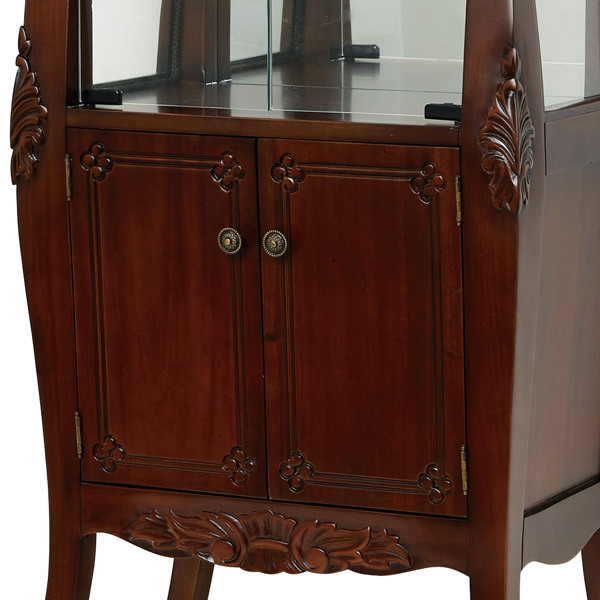 クロシオ ガラスキャビネット クラシック調 マホガニー材 幅60cm