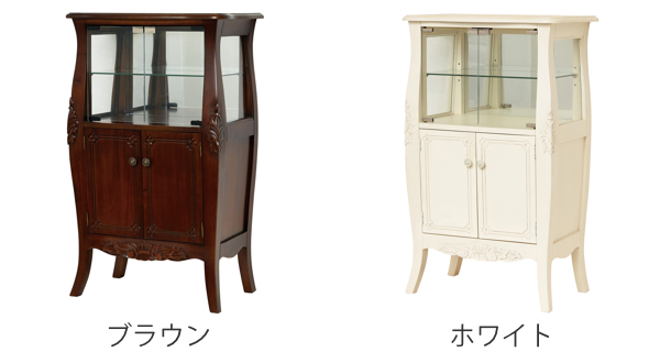 クロシオ ガラスキャビネット クラシック調 マホガニー材 幅60cm