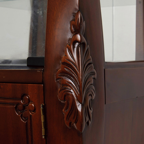 クロシオ ガラスキャビネット クラシック調 マホガニー材 幅60cm