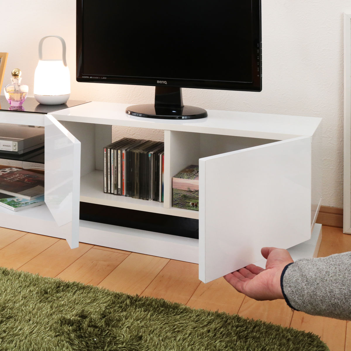 テレビ台 ローボード 鏡面仕上げ スタイリッシュモノトーン 幅120cm