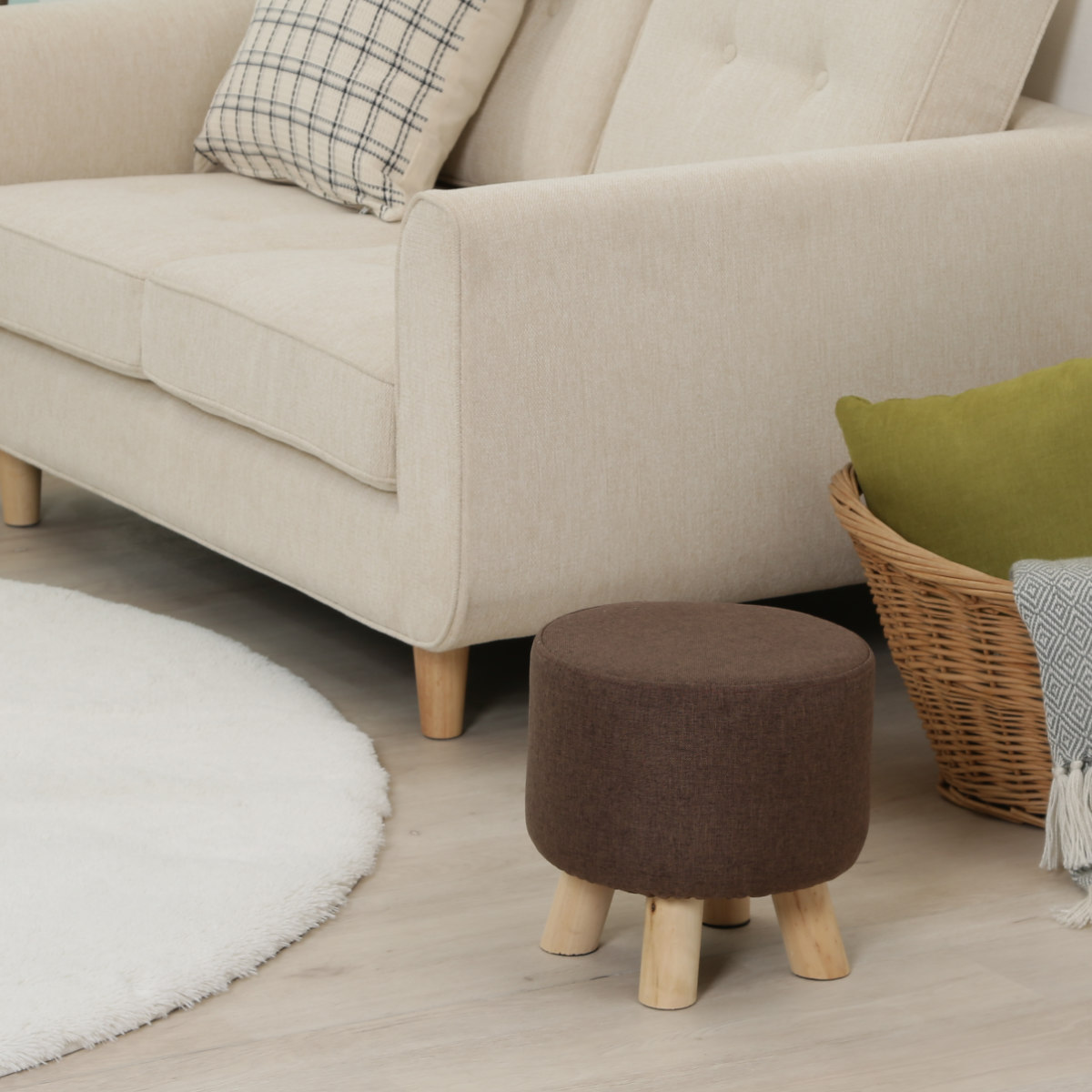 不二貿易（Fuji Boeki） スツール 木製 円型 幅28cm ミニスツール