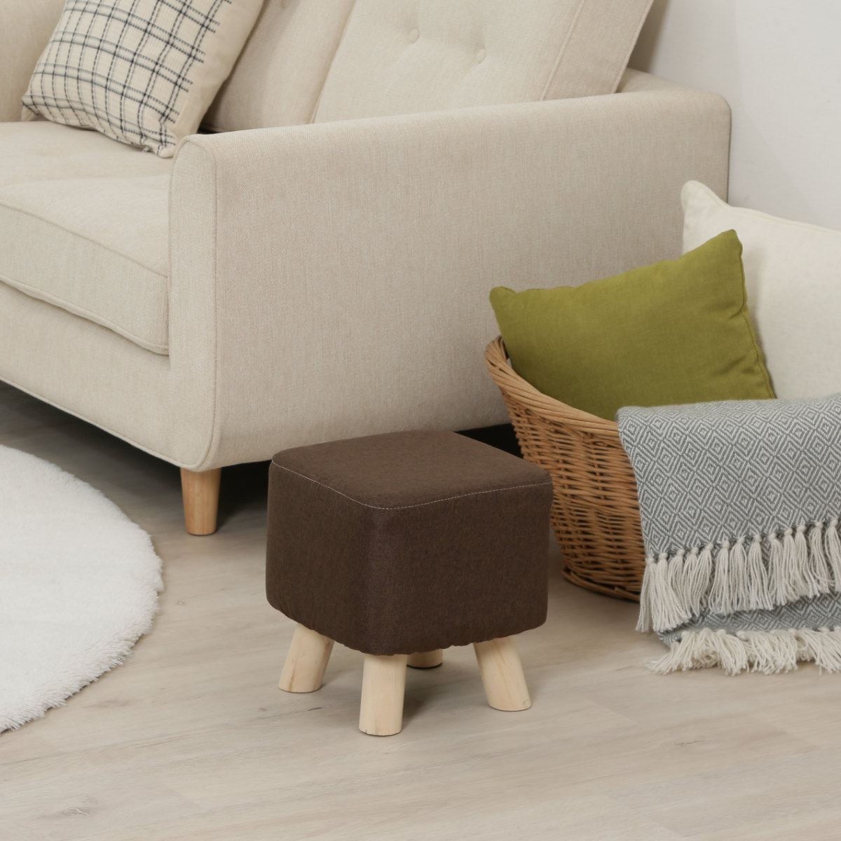 不二貿易（Fuji Boeki） スツール 木製 角型 幅26.5cm ミニスツール