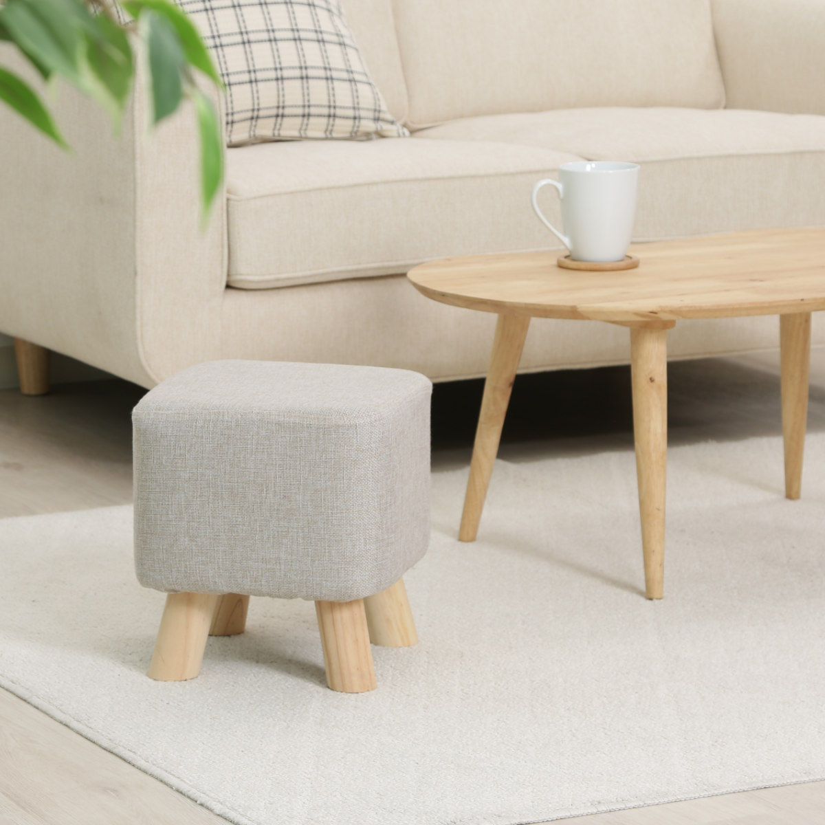 不二貿易（Fuji Boeki） スツール 木製 角型 幅26.5cm ミニスツール