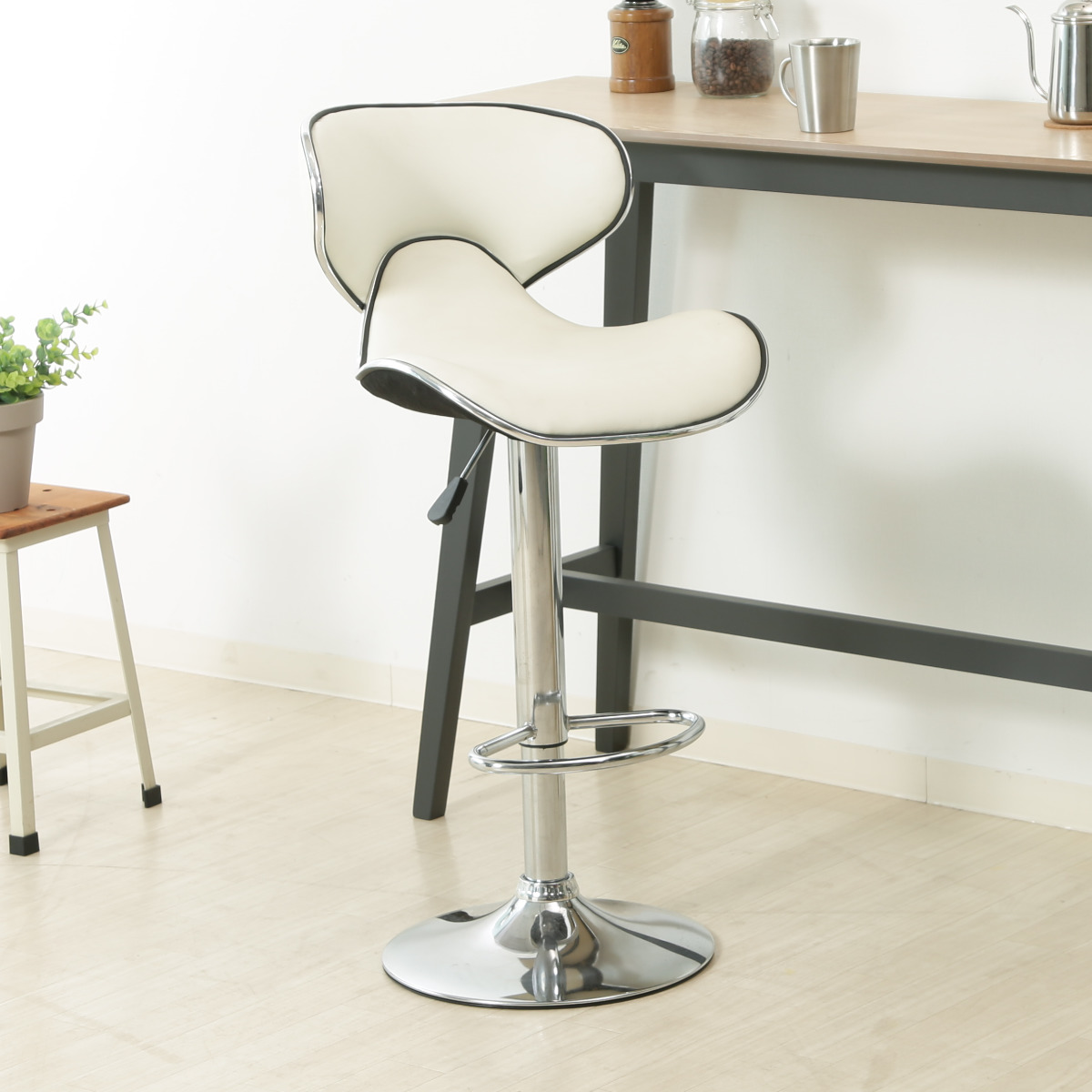 不二貿易（Fuji Boeki） カウンターチェア 座面高61〜82cm ハイチェア