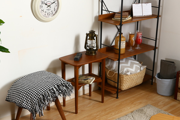 サイドテーブル 高さ53cm 木製 テーブル ラック 机 つくえ デスク コンパクト （ ソファテーブル ベッドサイドテーブル ミニテーブル 棚 収納 約 高さ50cm ） | 不二貿易 | 06