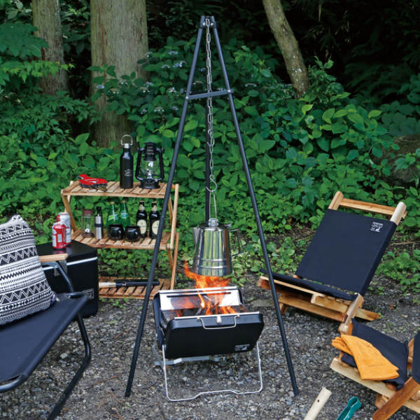 パール金属 アウトドア コンロ グリル V型ファイアグリル ブラック