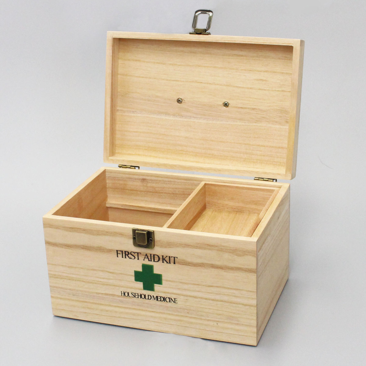 救急箱 天然木 仕切り トレー 桐 （ 薬ケース 救急ボックス 薬入れ