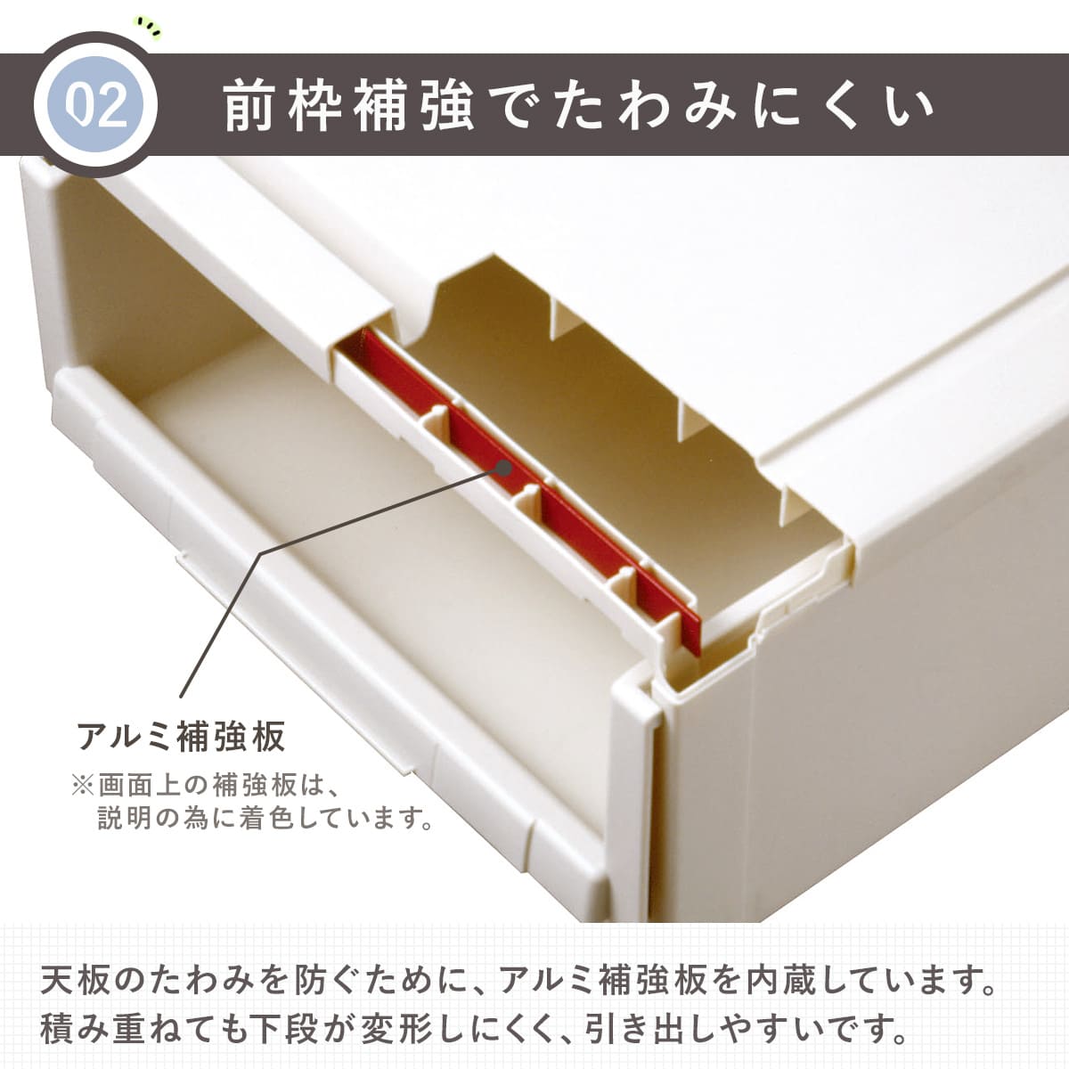 Fit's　4525 　奥行き55㎝ Fits 収納ケース 幅45×奥行55×高さ25cm ホワイト フィッツ フィッツ
