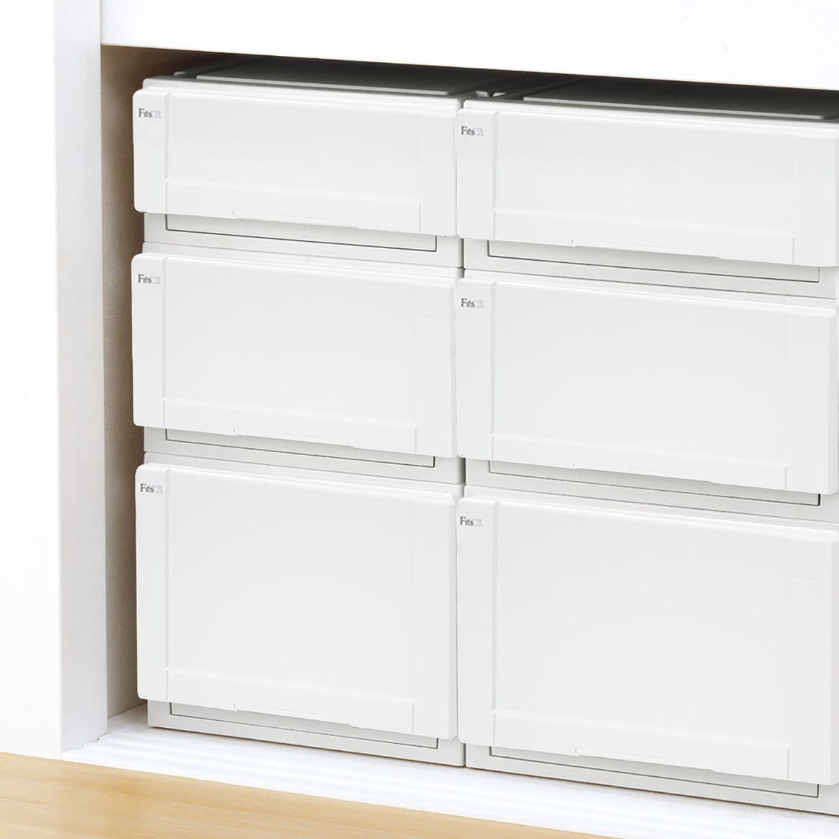 Fits 収納ケース 幅44×奥行74×高さ23cm ホワイト フィッツ フィッツ