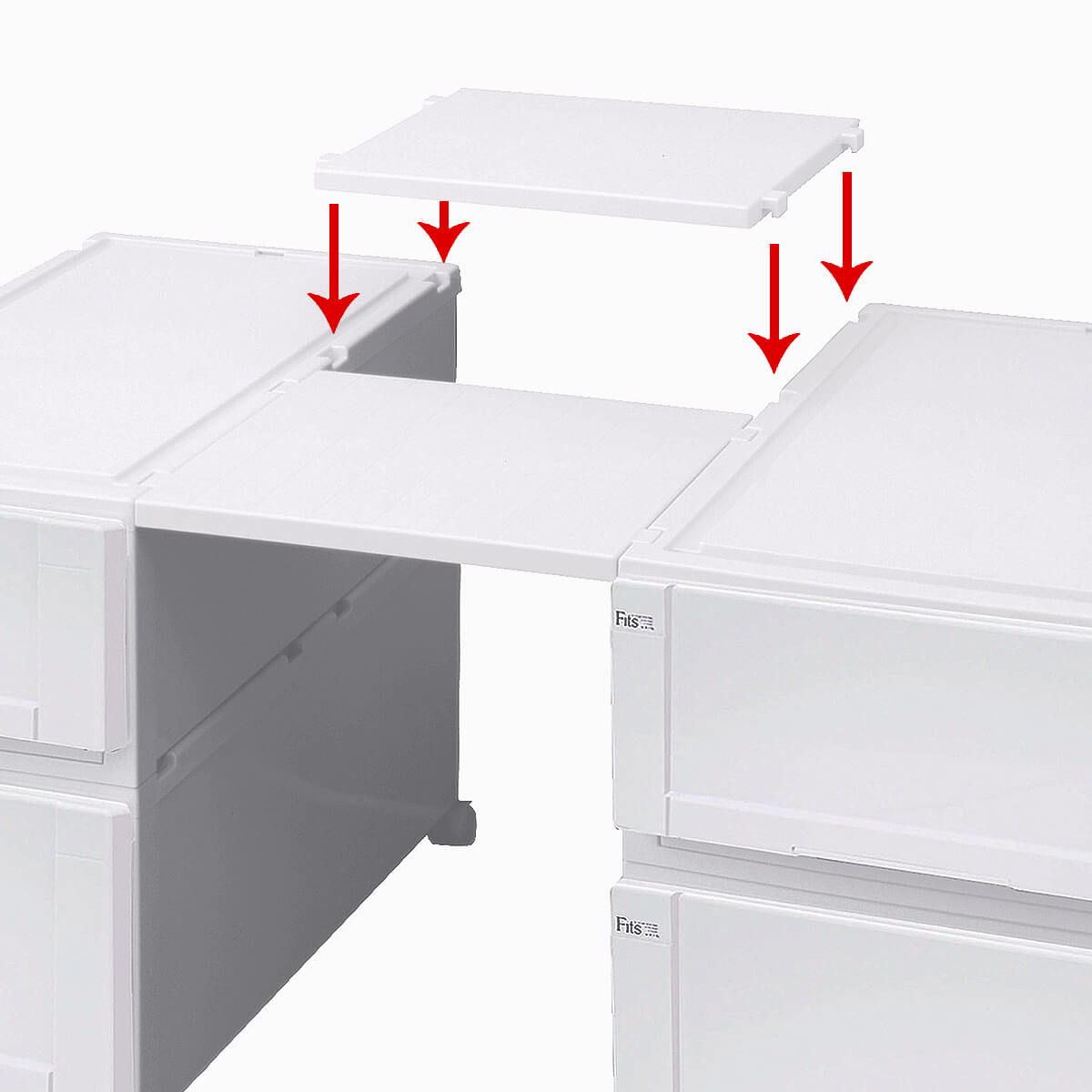 Fits 専用棚 フィッツユニットケースL ホワイト 奥行74cm専用 ハーフ棚