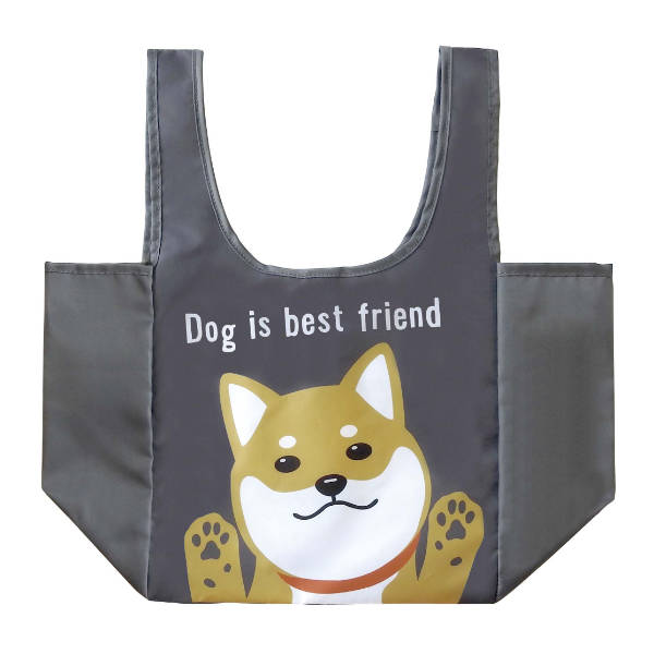 エコバッグ コンビニエコバッグ 柴犬 Abeille ポケット収納 スナップ