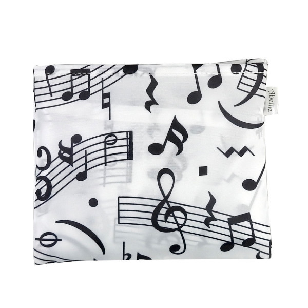 エコバッグ 音符 五線譜 音楽 Abeille ポケット収納 コンパクト マイバッグ エコバック マイバック レジ袋 マチ広 折りたたみ コンビニサイズ リビングート Paypayモール店 通販 Paypayモール
