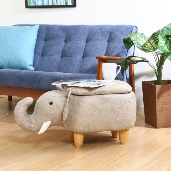 不二貿易（Fuji Boeki） アニマルスツール ゾウ 収納 スツール 動物