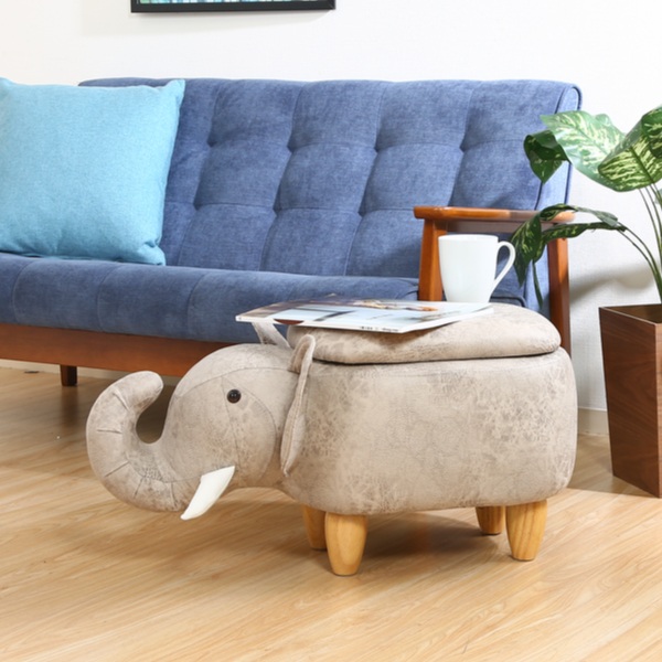 不二貿易（Fuji Boeki） アニマルスツール ゾウ 収納 スツール 動物