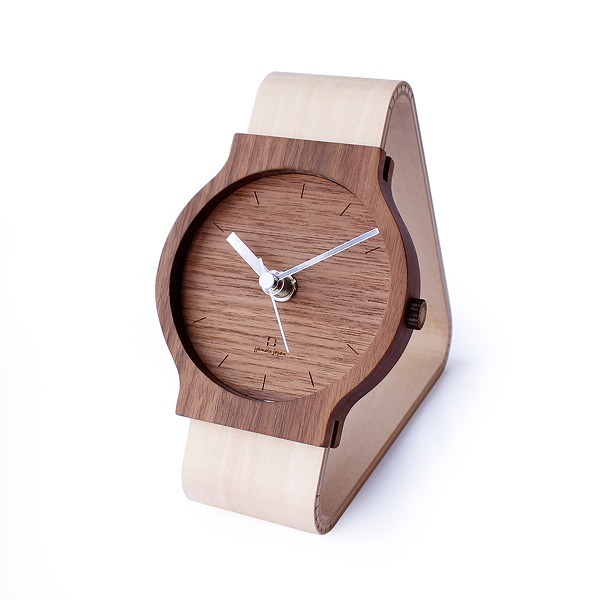 置き時計 腕時計風 木製 天然木 ヤマト工芸 北欧 北欧風 時計 （ 置時計 おしゃれ アナログ ）｜livingut｜02