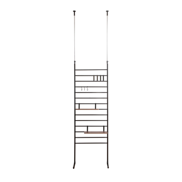 ウォールラック 幅60cm S字フック付き dショッピング |突っ張りウォールラック 幅60cm 棚板2枚付き S字フック