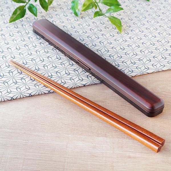 箸箱セット 22.5cm 箸 箸箱 木目塗 栃木目 （ 箸＆箸箱セット 箸・箸箱