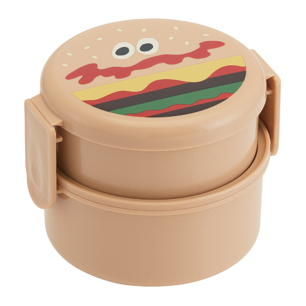 スケーター お弁当箱 2段 500ml 丸型 ランチボックス バーガーコンクス