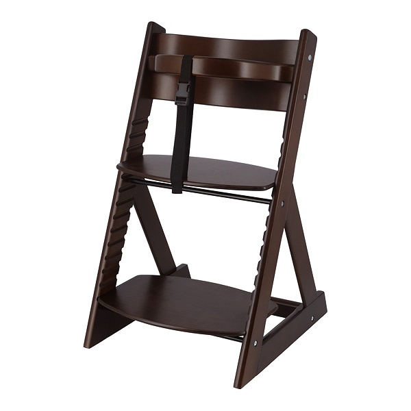 ベビーチェア 幅45cm 木製 高さ調整 キッズ チェア 椅子 天然木 足置き ペールホワイト｜livingut