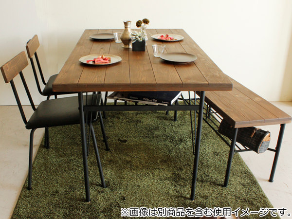 ベンチ 幅100cm ダイニングベンチ 木製 天然木 スチール脚 チェア 椅子