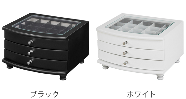 ミヤグチ企販 アクセサリーチェスト 3段収納 ジュエリーボックス