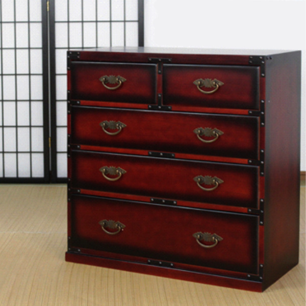 民芸調　4段チェスト　箪笥　タンス　ミドルチェスト　古民家　時代風 民芸調 4段チェスト 箪笥 タンス ミドルチェスト 古民家 時代風 - メルカリ