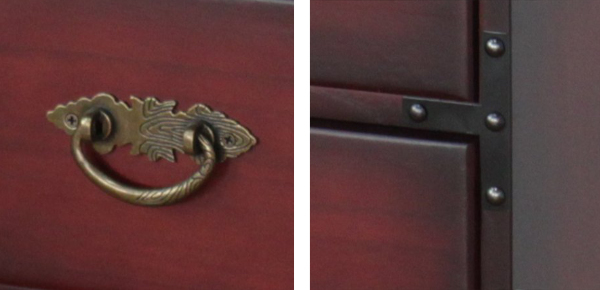 ミヤグチ企販 チェスト 民芸調 階段風 右下がり 古美調引手 引き戸付