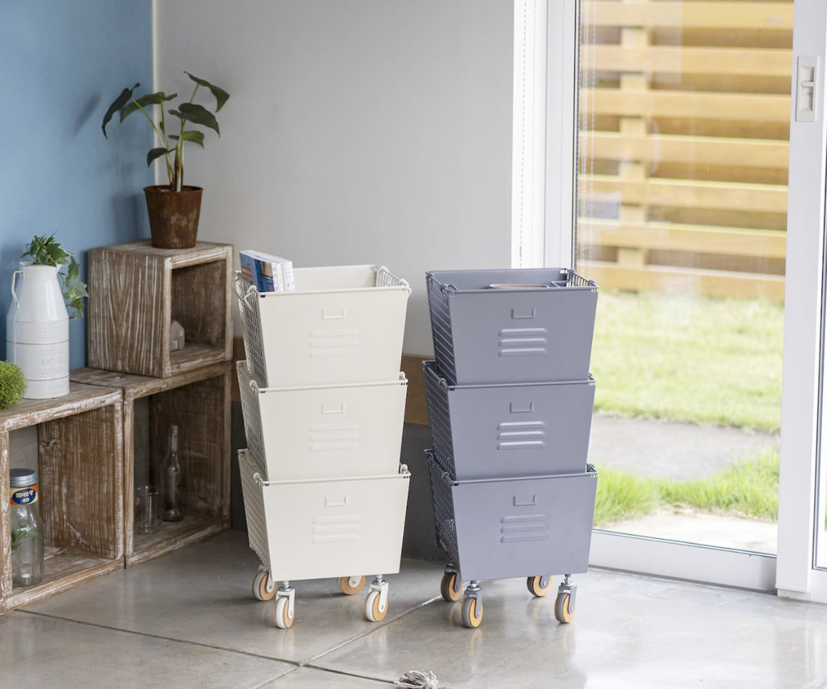 弘益 スタッキングボックス セット 3個組 スチール製 LIV 幅31cm