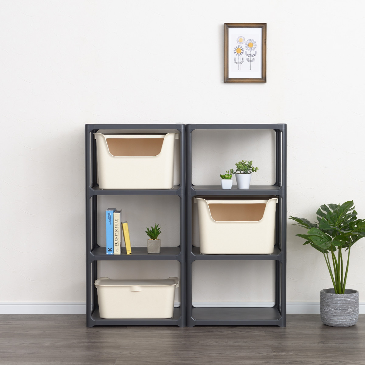 【訳あり美品】本棚 大容量 組立済み （ブラック） Amazon｜山善(YAMAZEN) 本棚 大容量 コミック370冊収納 スライド 上下