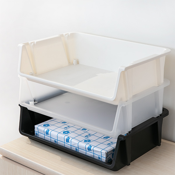 収納ボックス 幅43×奥行30×高さ12cm ナチュラ ストックス トレー