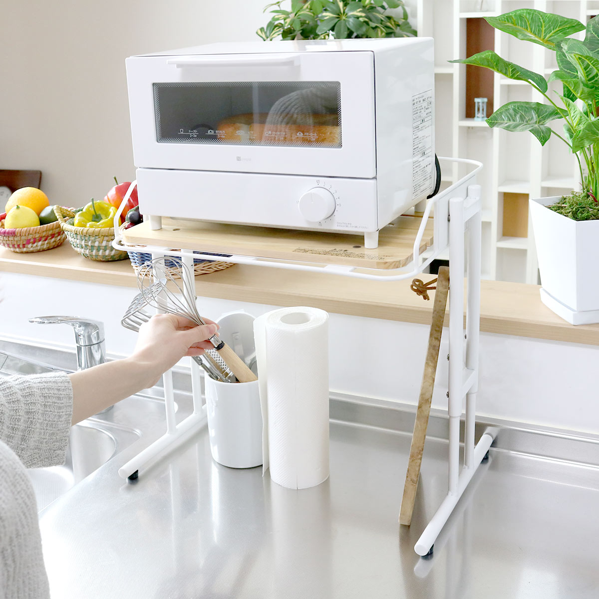 弘益 レンジ上ラック マルチラック スチールフレーム 幅43cm （ 高さ