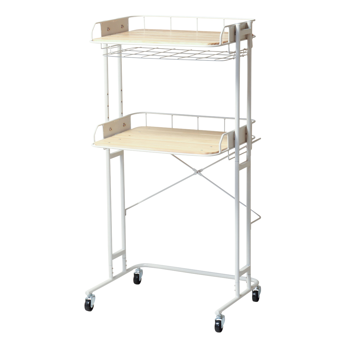 弘益 キッチンラック レンジ台 スチールフレーム 幅62cm （ 高さ調節