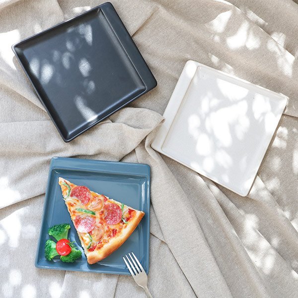 プレート 19cm square pottery スクエアポタリー 磁器 （ 食洗機対応