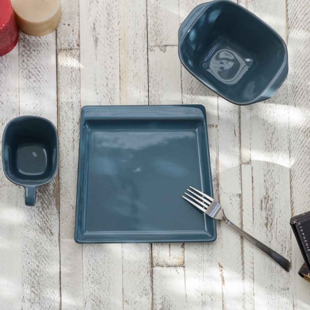 プレート 19cm square pottery スクエアポタリー 磁器 （ 食洗機対応