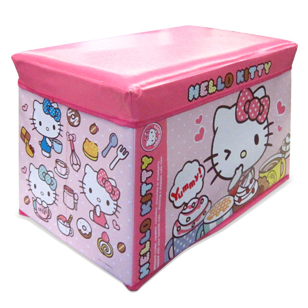 おもちゃ箱 収納ボックス 幅48×奥行30×高さ30cm ハローキティ 座れる