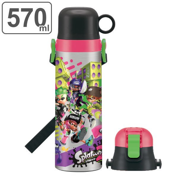 スケーター 水筒 キッズ ステンレス 570ml 軽量 直飲み コップ 2way