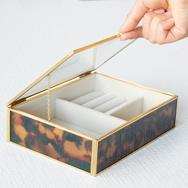 ジュエリーボックス キュレット ガラス アンティーク （ アクセサリー