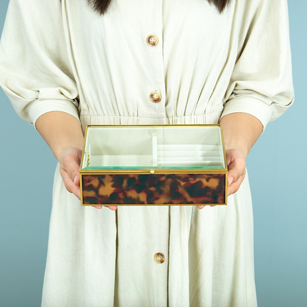 ジュエリーボックス キュレット ガラス アンティーク （ アクセサリー