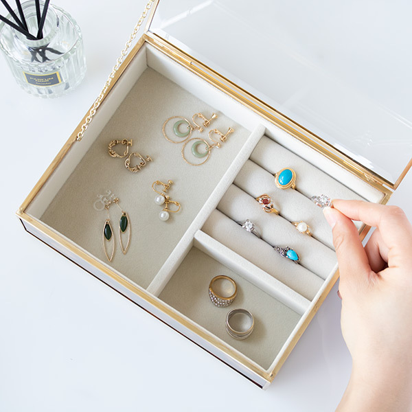 ジュエリーボックス キュレット ガラス アンティーク （ アクセサリー