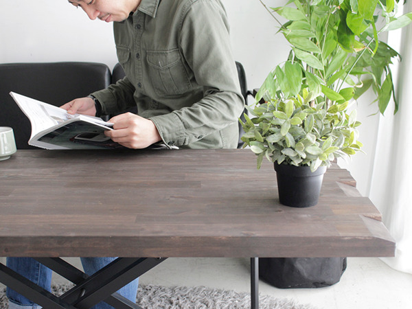 テーブル 高さ調整 幅120cm アカシア 木製 天然木 昇降式 センターテーブル ダイニングテーブル スチール脚 （ リビングテーブル 机 リフティングテーブル ） | ブランド登録なし | 16