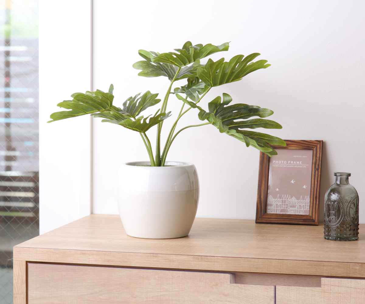 【ACTUSポット付き】フィロデンドロン 人工観葉植物　約80センチ 人工観葉植物 ポット フィロデンドロン フェイクグリーン 光触媒 造花