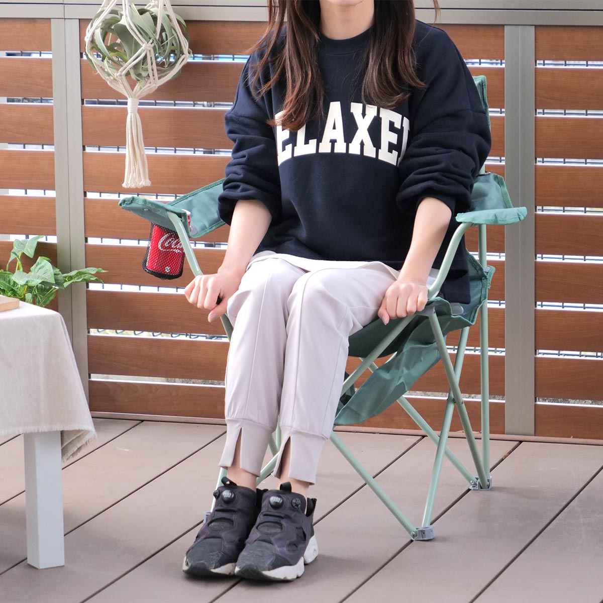 CAPTAIN STAG（キャプテンスタッグ） アウトドアチェア 折りたたみ 棚