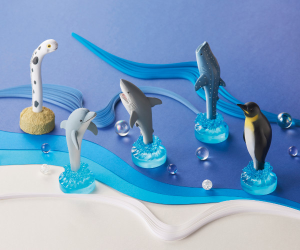 海のペンスタンド(波2) ペン&メモスタンド ジンベイザメ ペン メモスタンド 水族館 （ ペン
