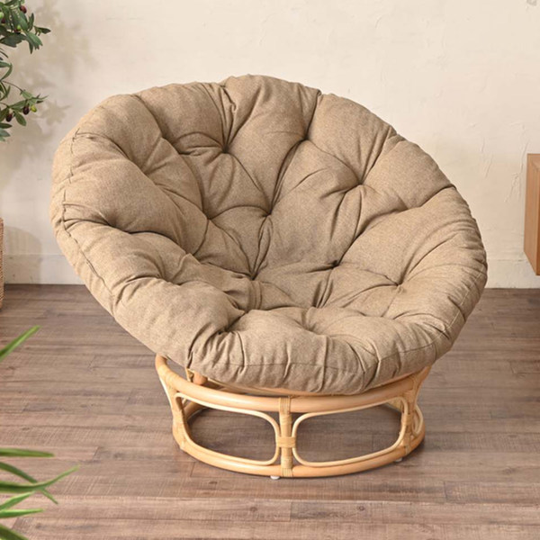 パパサンチェア パラボラ型 ラタンソファ ナチュラルフレーム 幅100cm