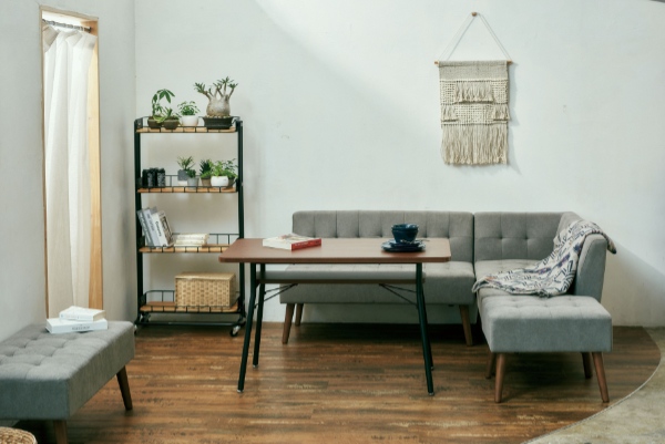 弘益 ベンチ ミルド 幅96.5cm ソファベンチ 木製 ファブリック