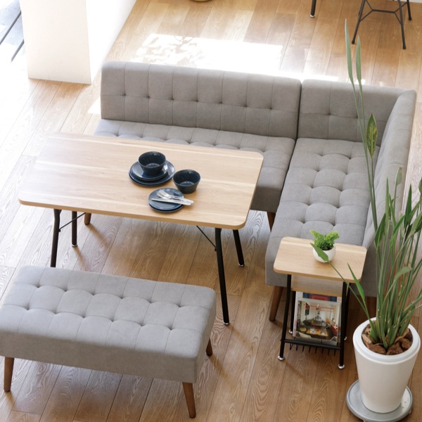 弘益 ベンチ ミルド 幅96.5cm ソファベンチ 木製 ファブリック