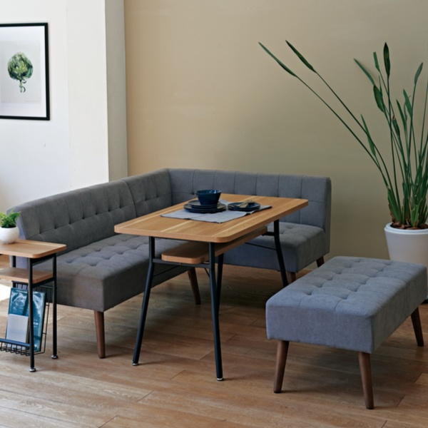 ダイニングソファ　ベンチ 弘益 ベンチ ミルド 幅96.5cm ソファベンチ 木製 ファブリック