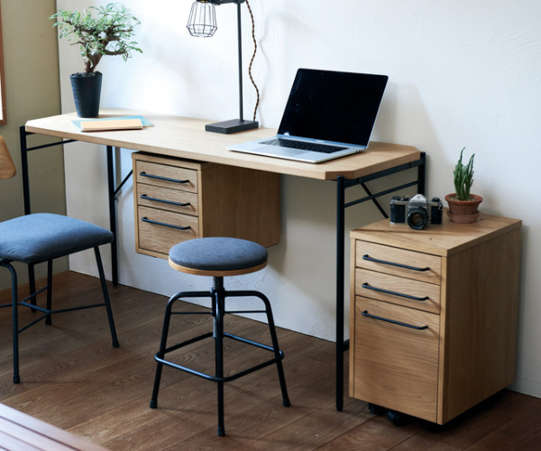 弘益 デスクワゴン 高さ55.5cm グラム デスク ワゴン 3段 キャスター